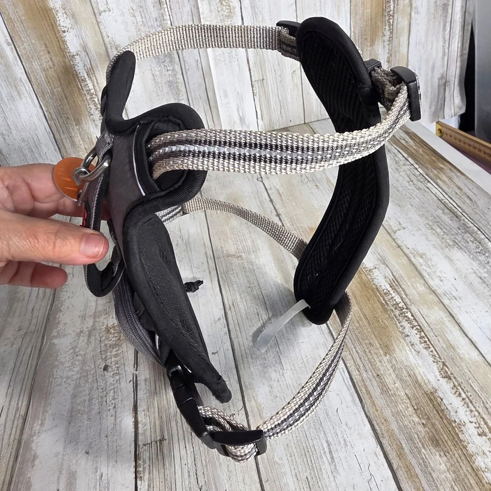 KONG Reflective Pocket Dog Harness Grey Ripstop Small Waste Bag Dispenser